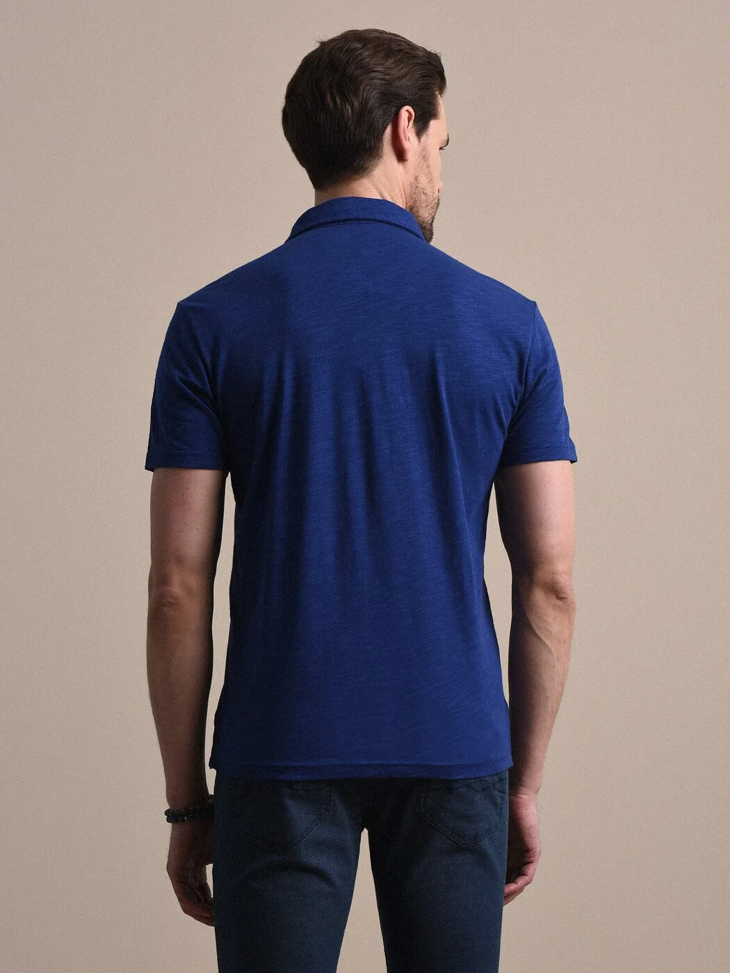 Saks Baskılı Polo Yaka %100 Pamuk T-Shirt - 4