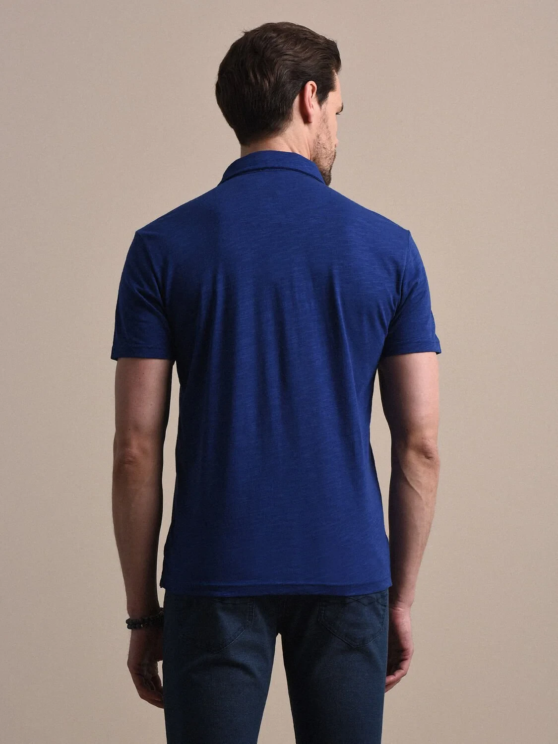 Saks Baskılı Polo Yaka %100 Pamuk T-Shirt - 4