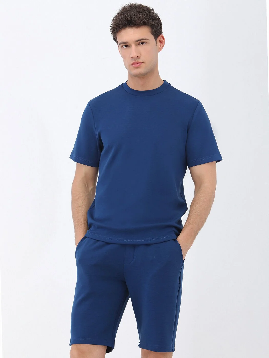Saks Bisiklet Yaka T-Shirt - 1