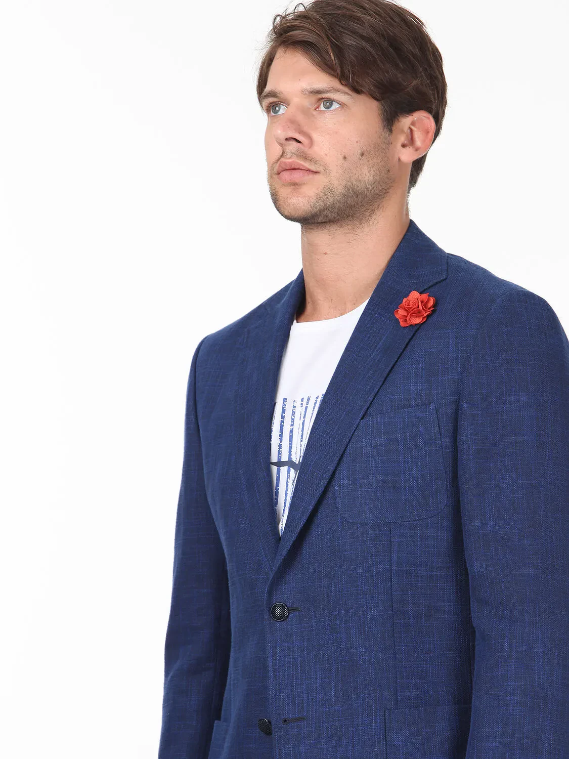 Saks Desenli Modern Fit Yün Karışımlı Ceket - 2