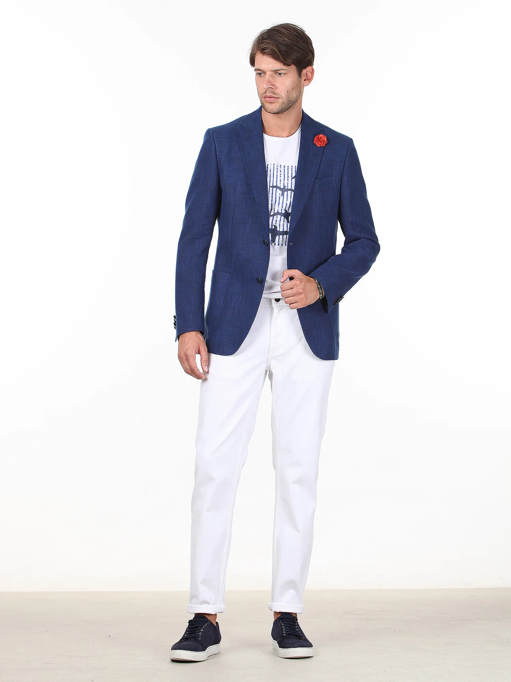 Saks Desenli Modern Fit Yün Karışımlı Ceket - 3
