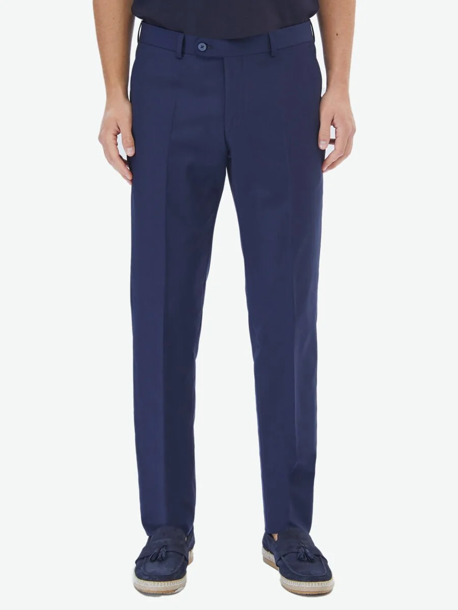 Saks Düz Dokuma Fitted Fit Klasik Yün Karışımlı Pantolon - 1