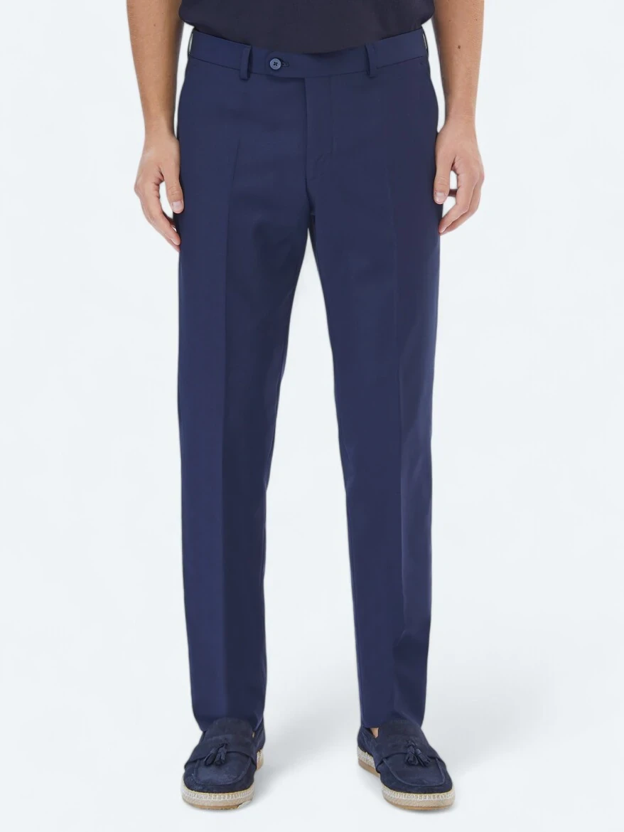 Saks Düz Dokuma Fitted Fit Klasik Yün Karışımlı Pantolon 