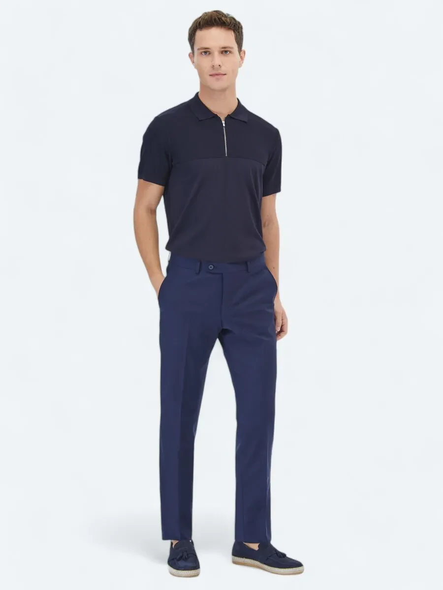Saks Düz Dokuma Fitted Fit Klasik Yün Karışımlı Pantolon - 2