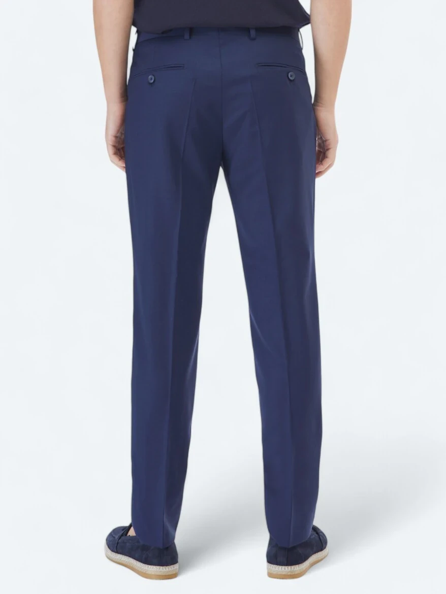 Saks Düz Dokuma Fitted Fit Klasik Yün Karışımlı Pantolon - 5