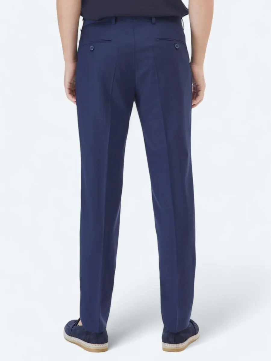 Saks Düz Dokuma Fitted Fit Klasik Yün Karışımlı Pantolon - 5