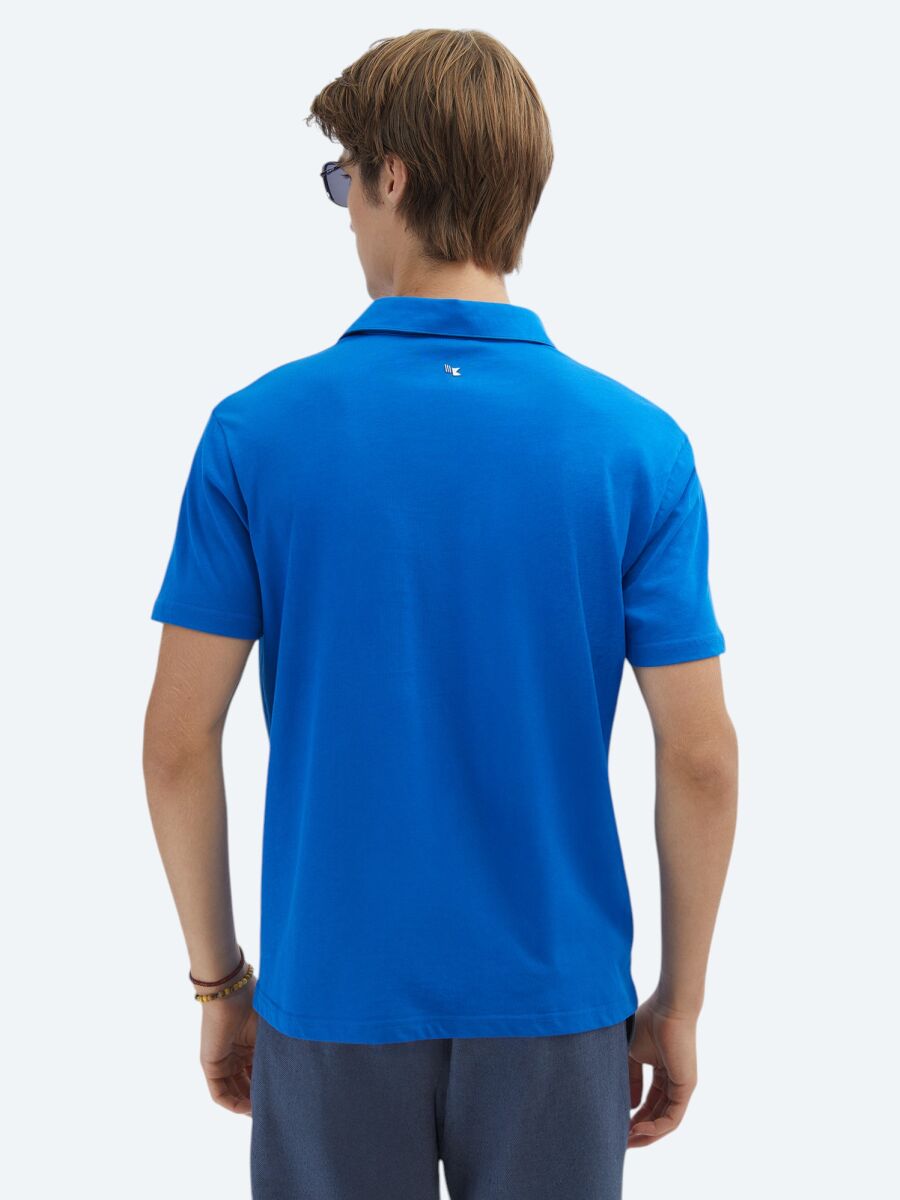 Saks Düz Polo Yaka %100 Pamuk T-Shirt - 7