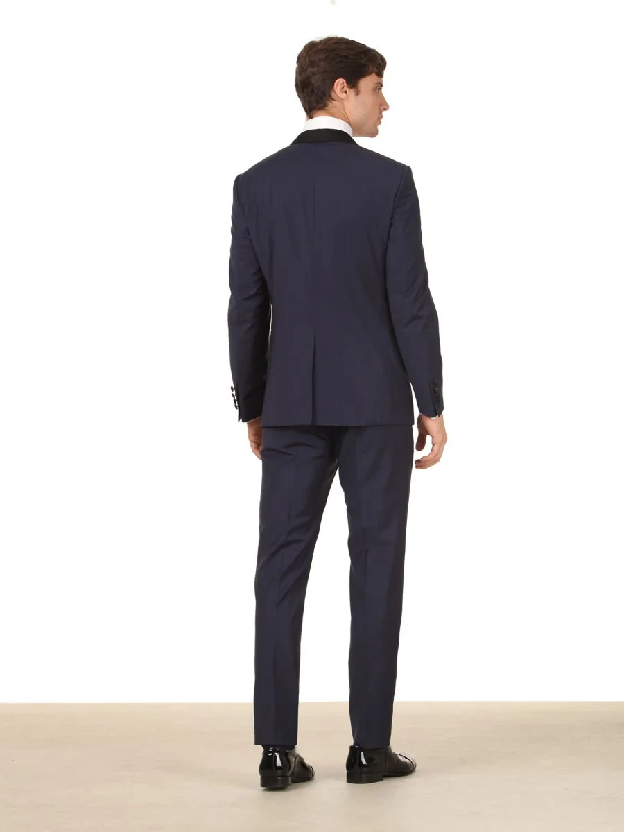 Saks Plain Modern Fit Shawl Collar Weaving Tuxedo - 4