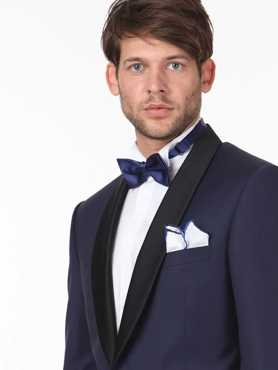 Saks Plain Modern Fit Shawl Collar Weaving Tuxedo - 2