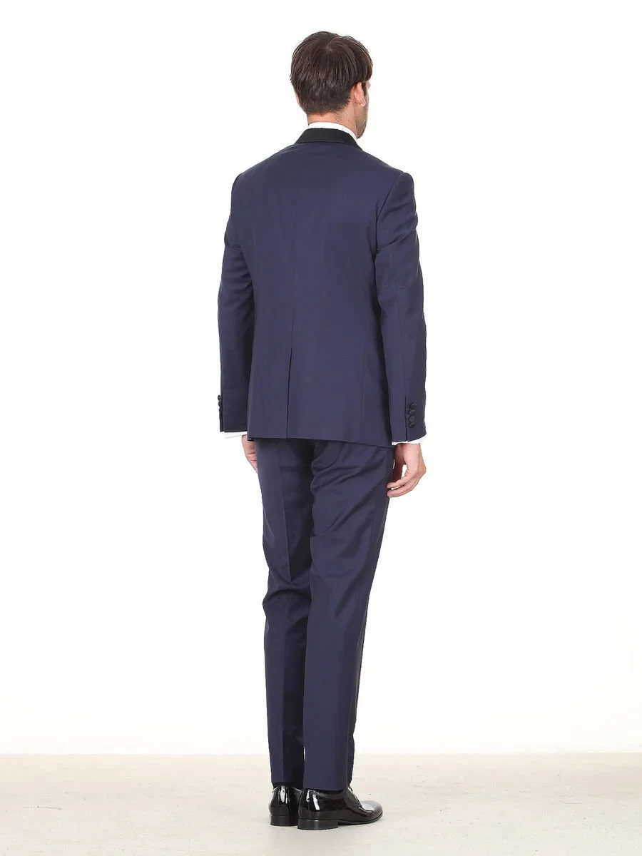 Saks Plain Modern Fit Shawl Collar Weaving Tuxedo - 4