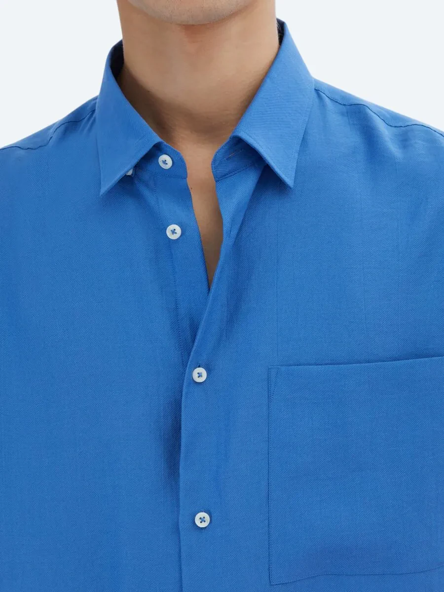 Saks Plain Oversize Fit Weaving Casual Shirt - 5