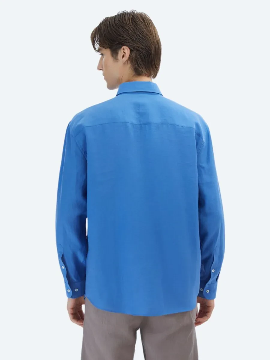 Saks Plain Oversize Fit Weaving Casual Shirt - 6
