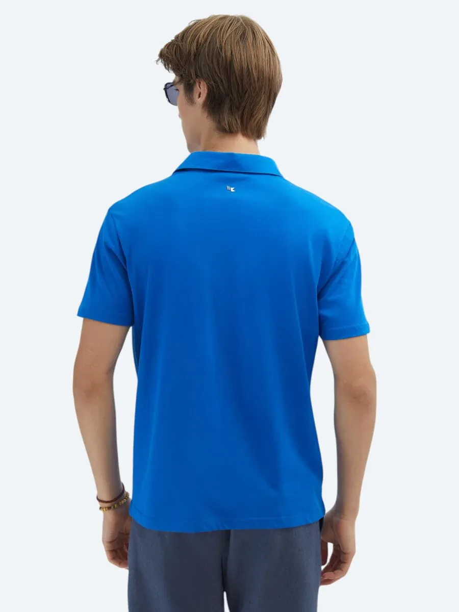 Saks Plain Polo Neck 100% Cotton T-Shirt - 7