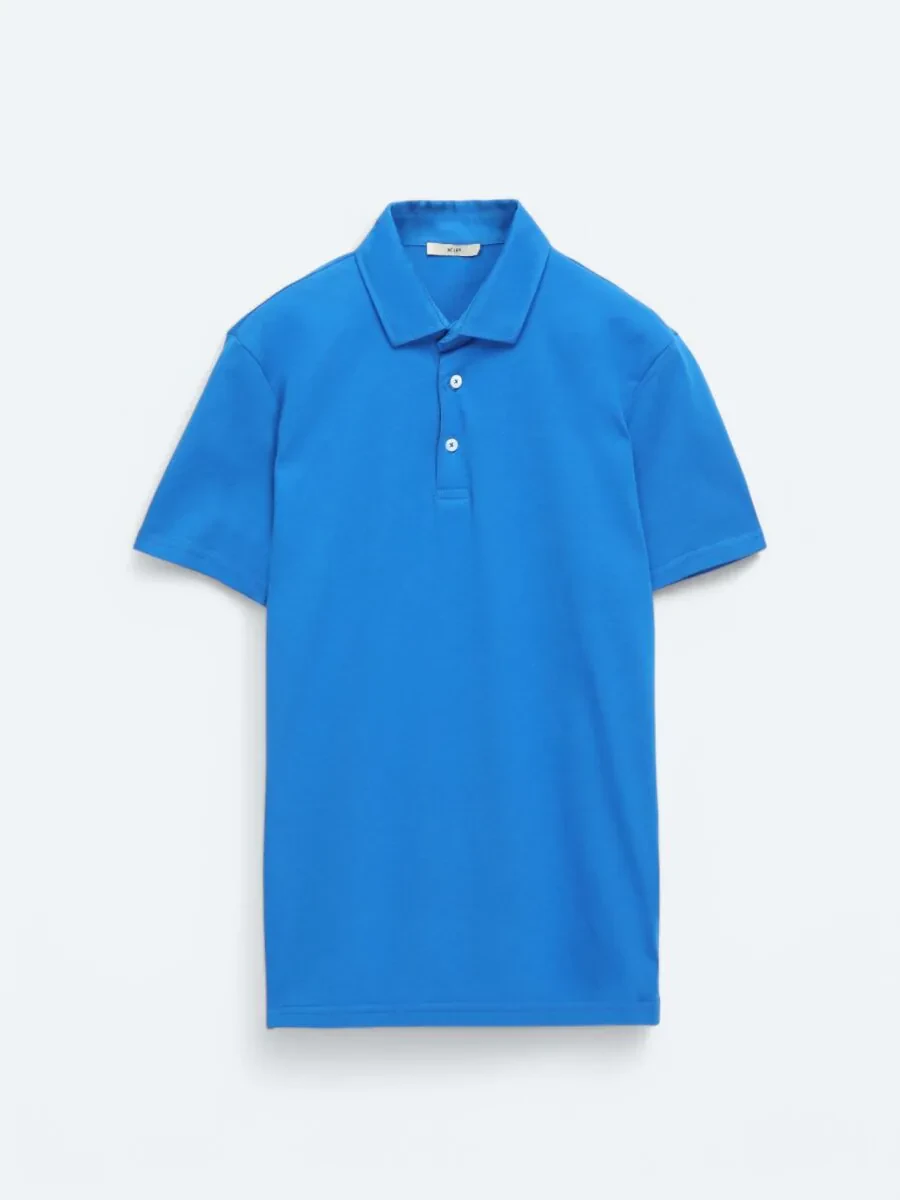 Saks Plain Polo Neck 100% Cotton T-Shirt - 8