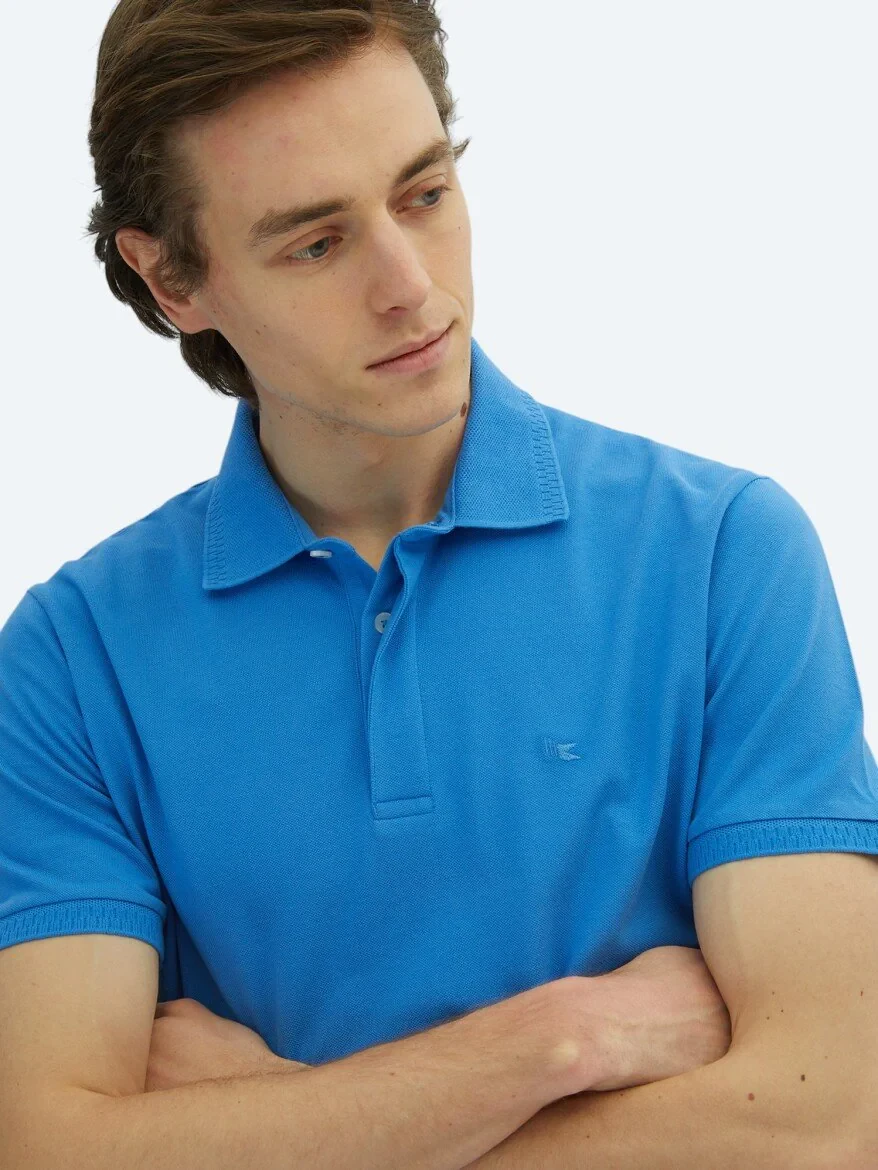 Saks Plain Polo Neck 100% Cotton T-Shirt 