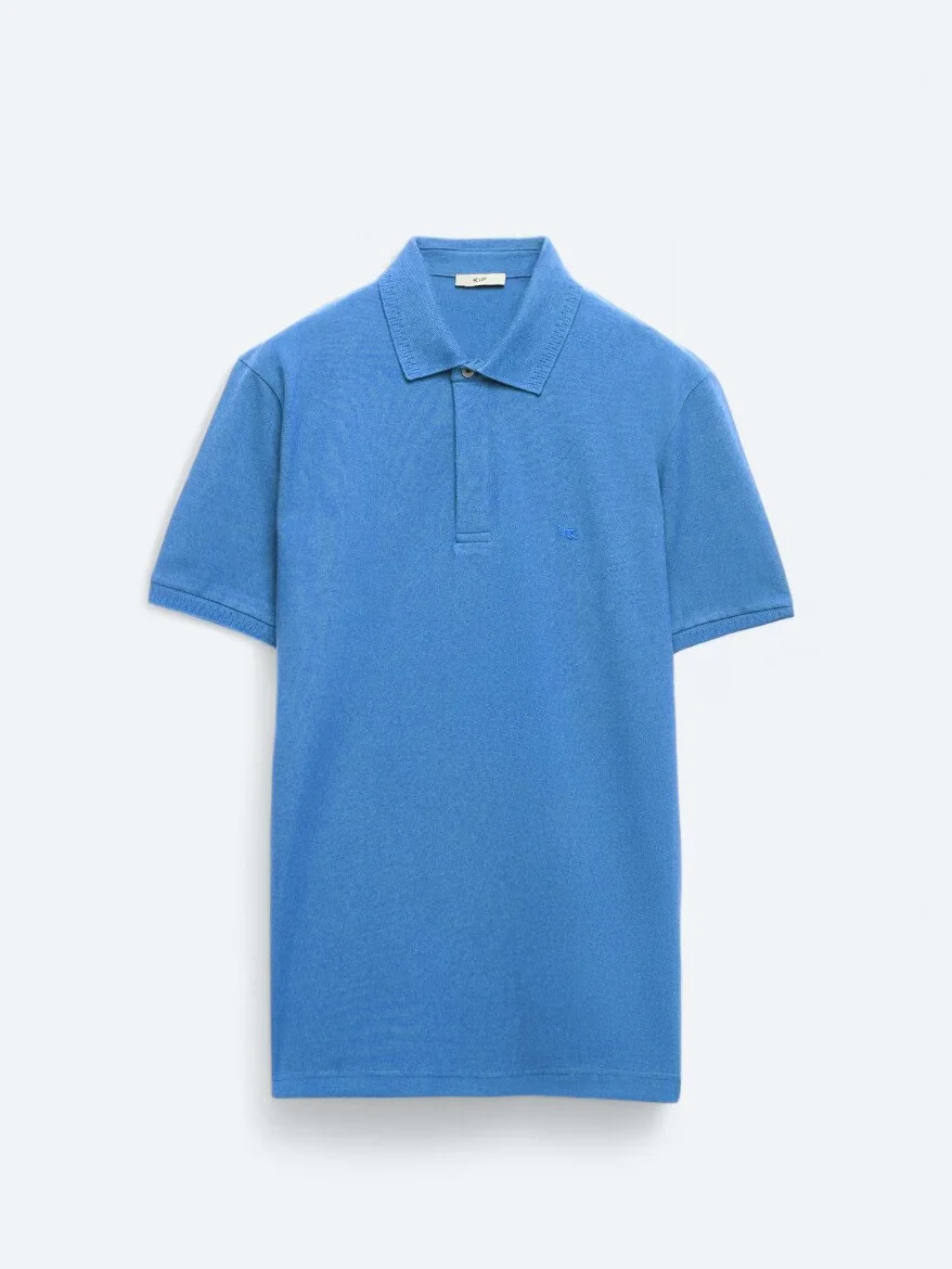 Saks Plain Polo Neck 100% Cotton T-Shirt - 6