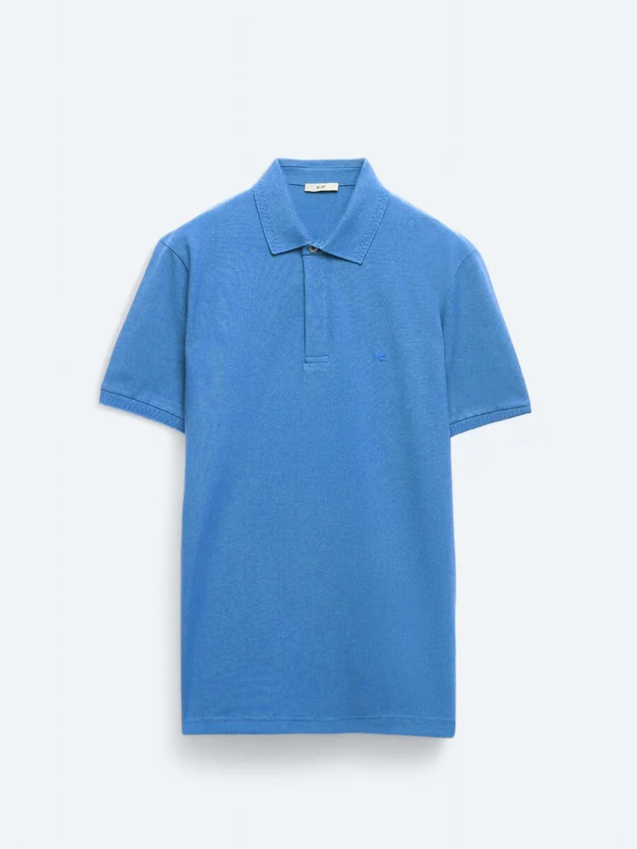 Saks Plain Polo Neck 100% Cotton T-Shirt - 6