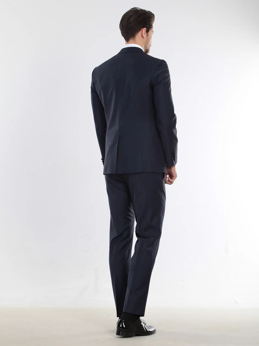 Saks Plain Slim Fit Butterfly Collar Weaving Tuxedo - 7