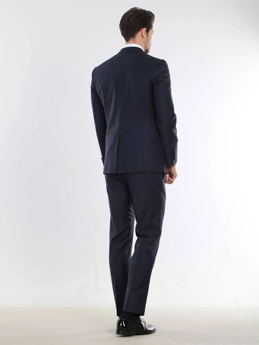 Saks Plain Slim Fit Butterfly Collar Weaving Tuxedo - 6
