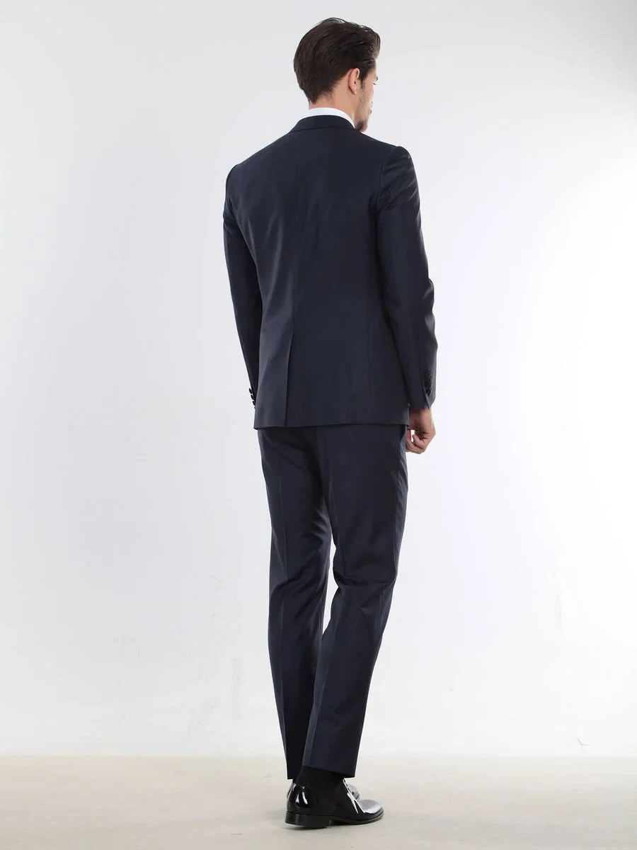 Saks Plain Slim Fit Butterfly Collar Weaving Tuxedo - 6