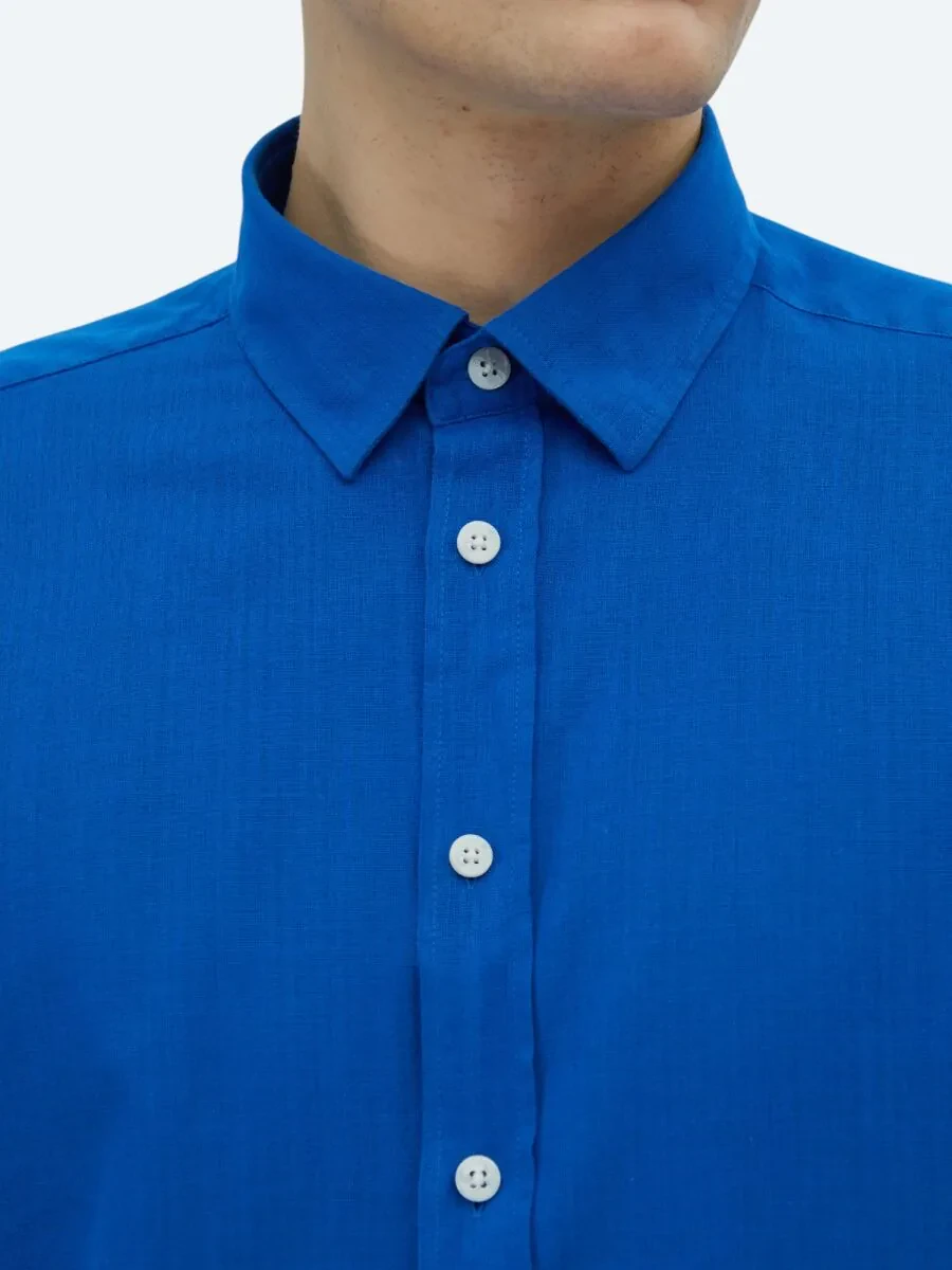 Saks Plain Weaving Casual 100% Cotton Shirt - 4