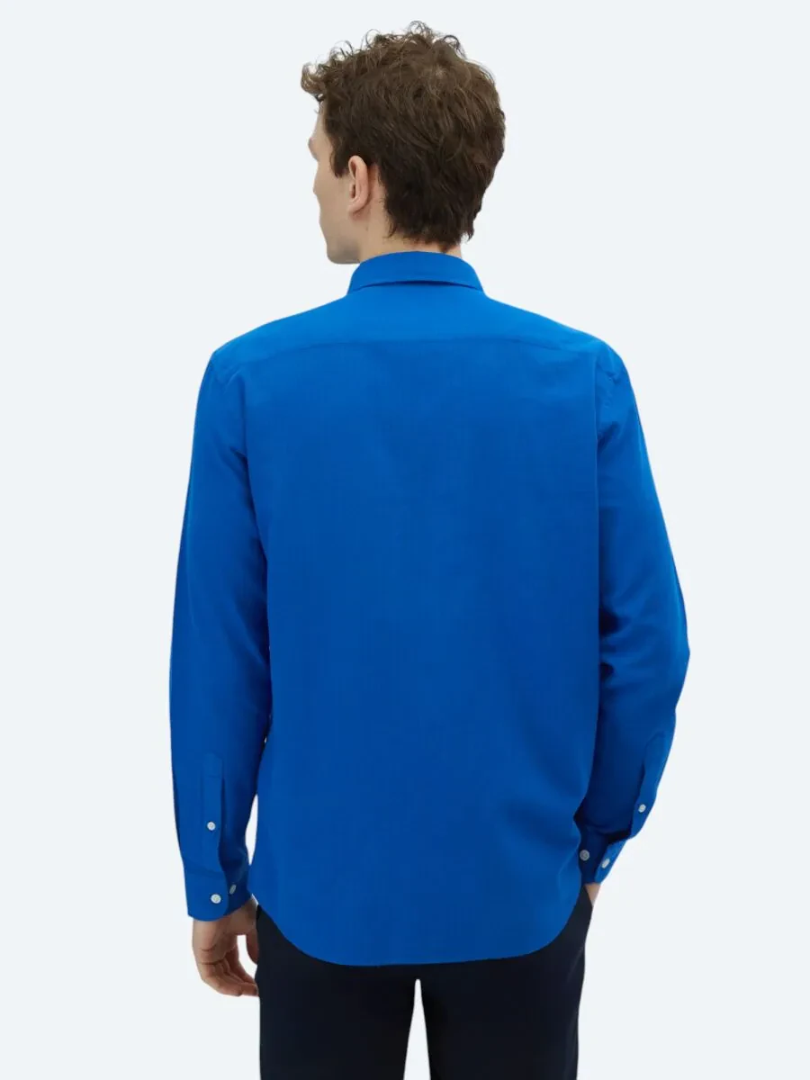 Saks Plain Weaving Casual 100% Cotton Shirt - 5