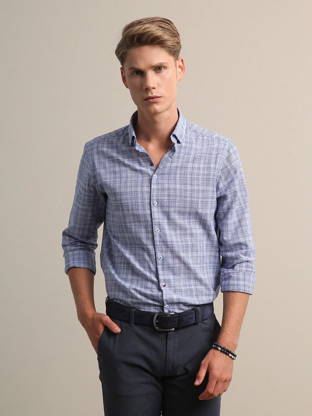 Saks Regular Fit Dokuma Casual %100 Pamuk Gömlek - 4