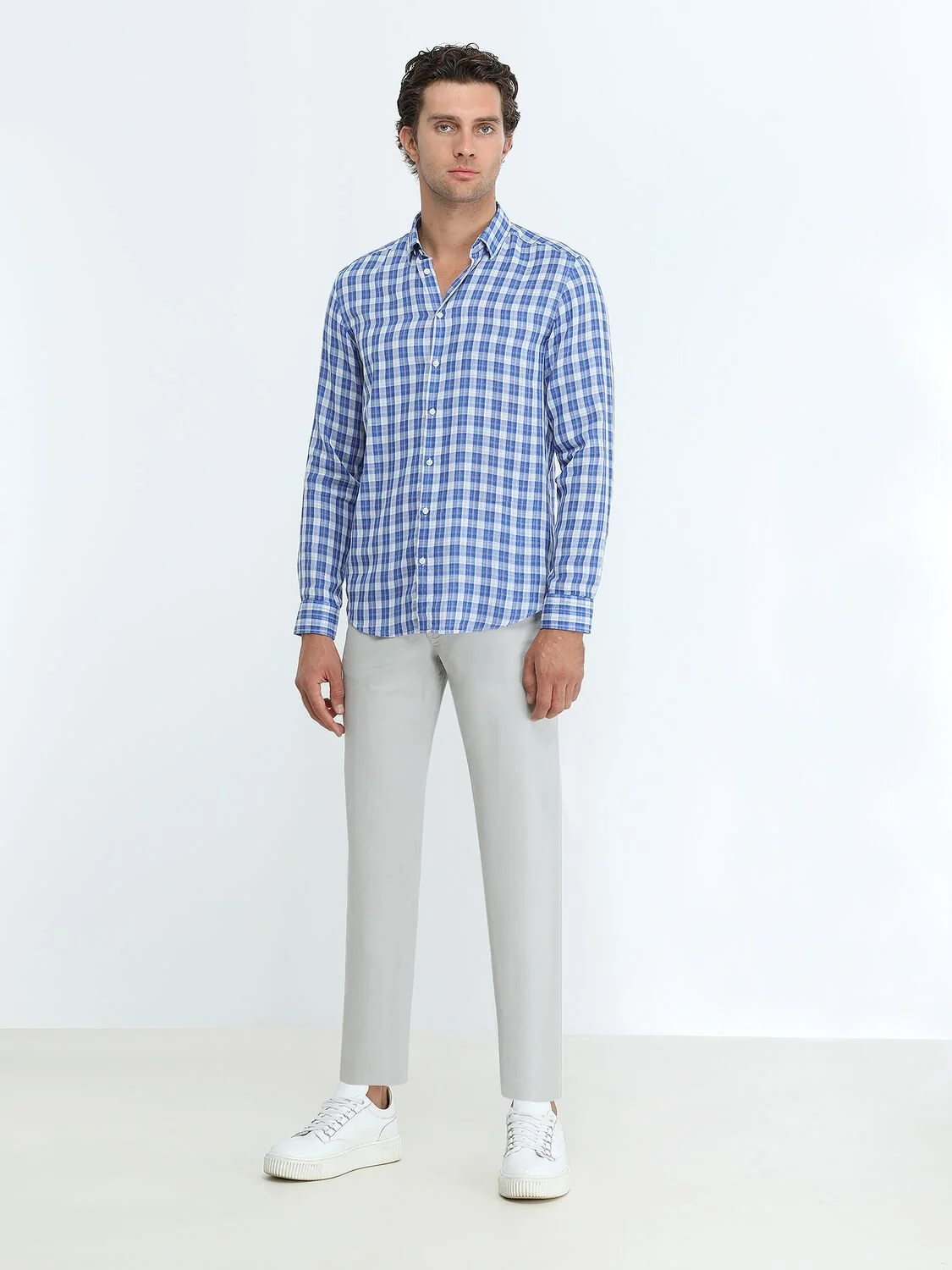 Saks Regular Fit Dokuma Casual %100 Pamuk Gömlek - 2