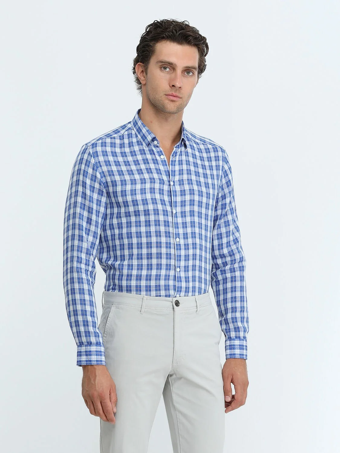 Saks Regular Fit Dokuma Casual %100 Pamuk Gömlek - 3
