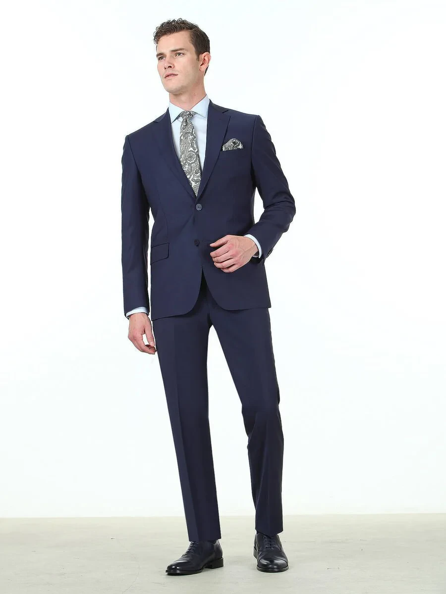 Saks Regular Fit Wool Blended Suit - 2