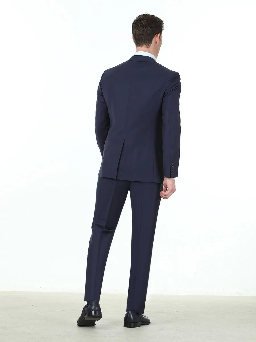 Saks Regular Fit Wool Blended Suit - 4