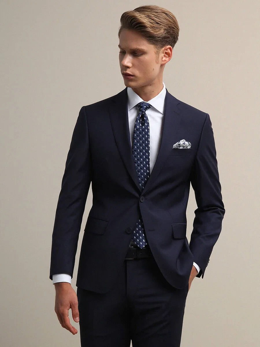 Saks Regular Fit Wool Blended Suit - 2