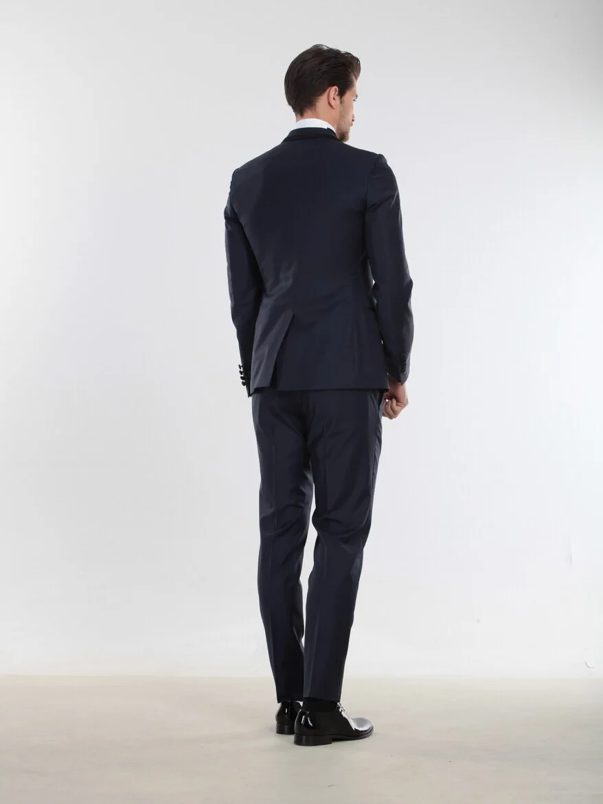 Saks Slim Fit Butterfly Collar Weaving Tuxedo - 6
