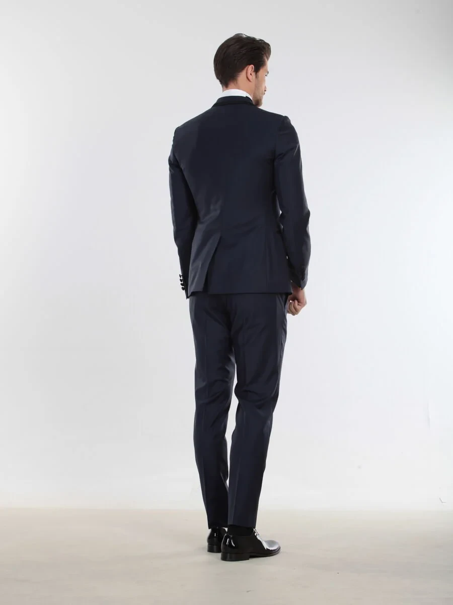 Saks Slim Fit Butterfly Collar Weaving Tuxedo - 6