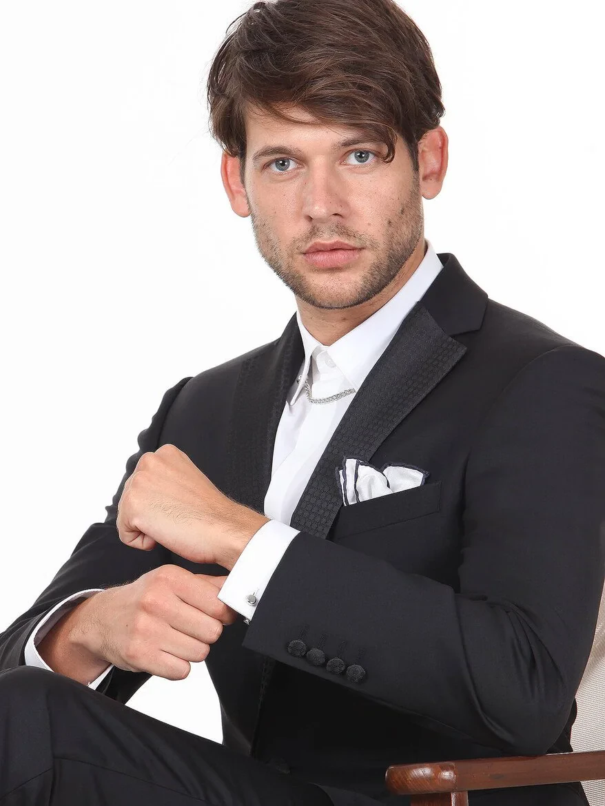 Saks Slim Fit Butterfly Collar Weaving Tuxedo - 2