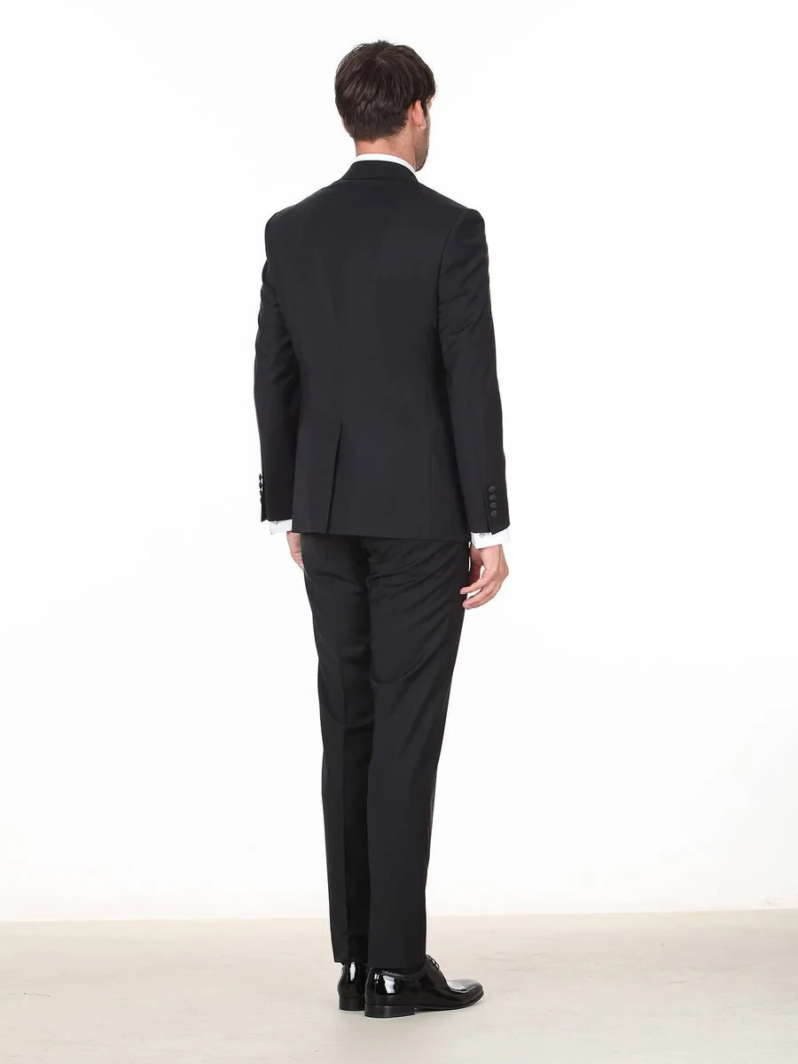 Saks Slim Fit Butterfly Collar Weaving Tuxedo - 4