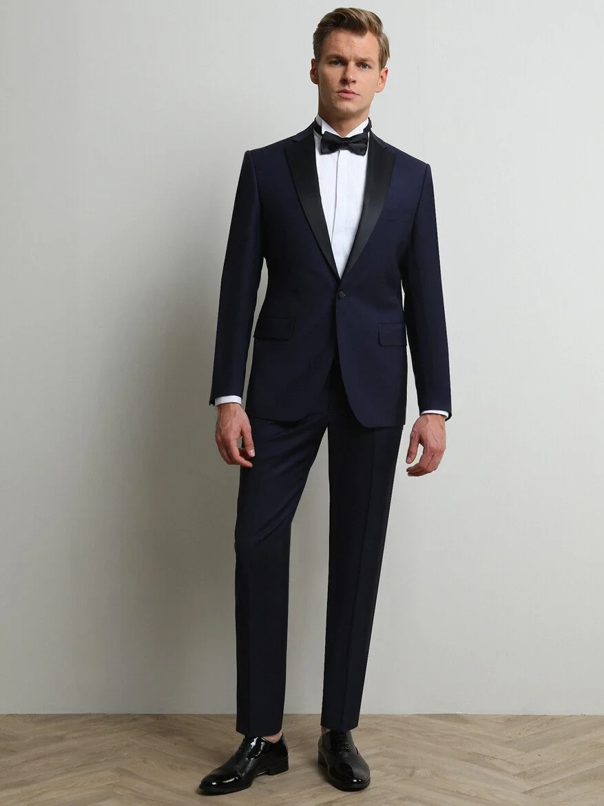 Saks Slim Fit Butterfly Collar Weaving Tuxedo - 3