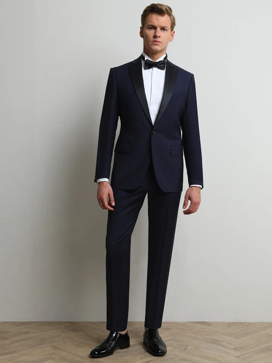 Saks Slim Fit Butterfly Collar Weaving Tuxedo - 3
