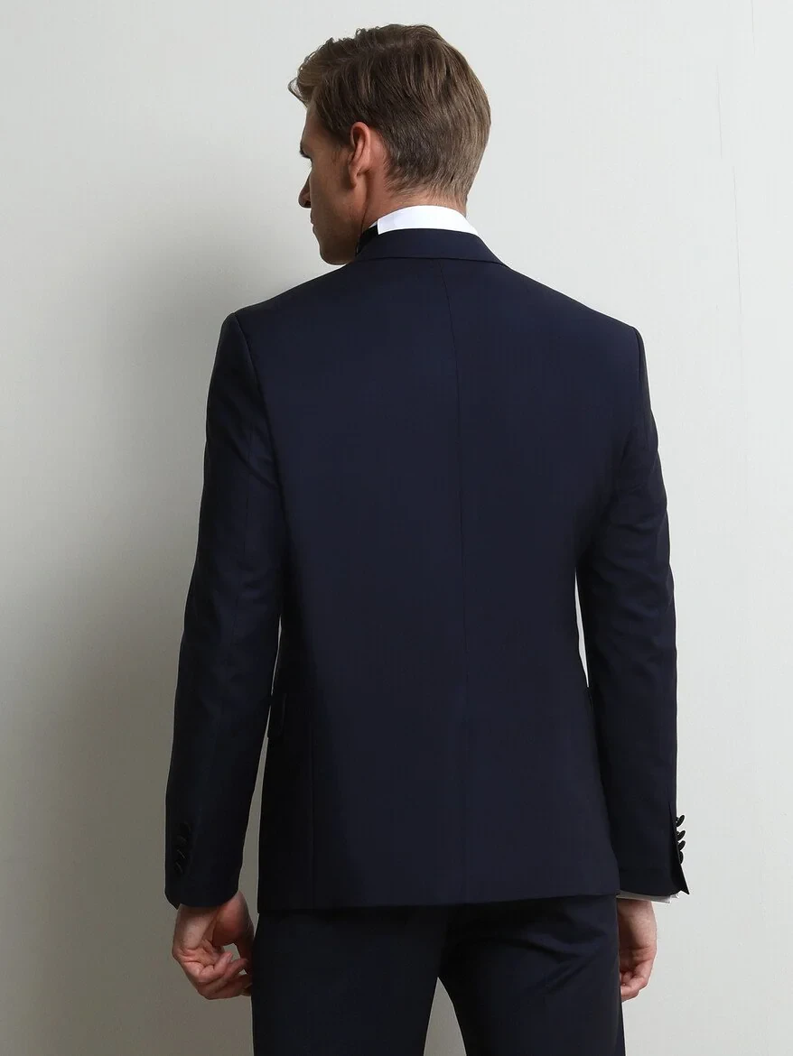 Saks Slim Fit Butterfly Collar Weaving Tuxedo - 4