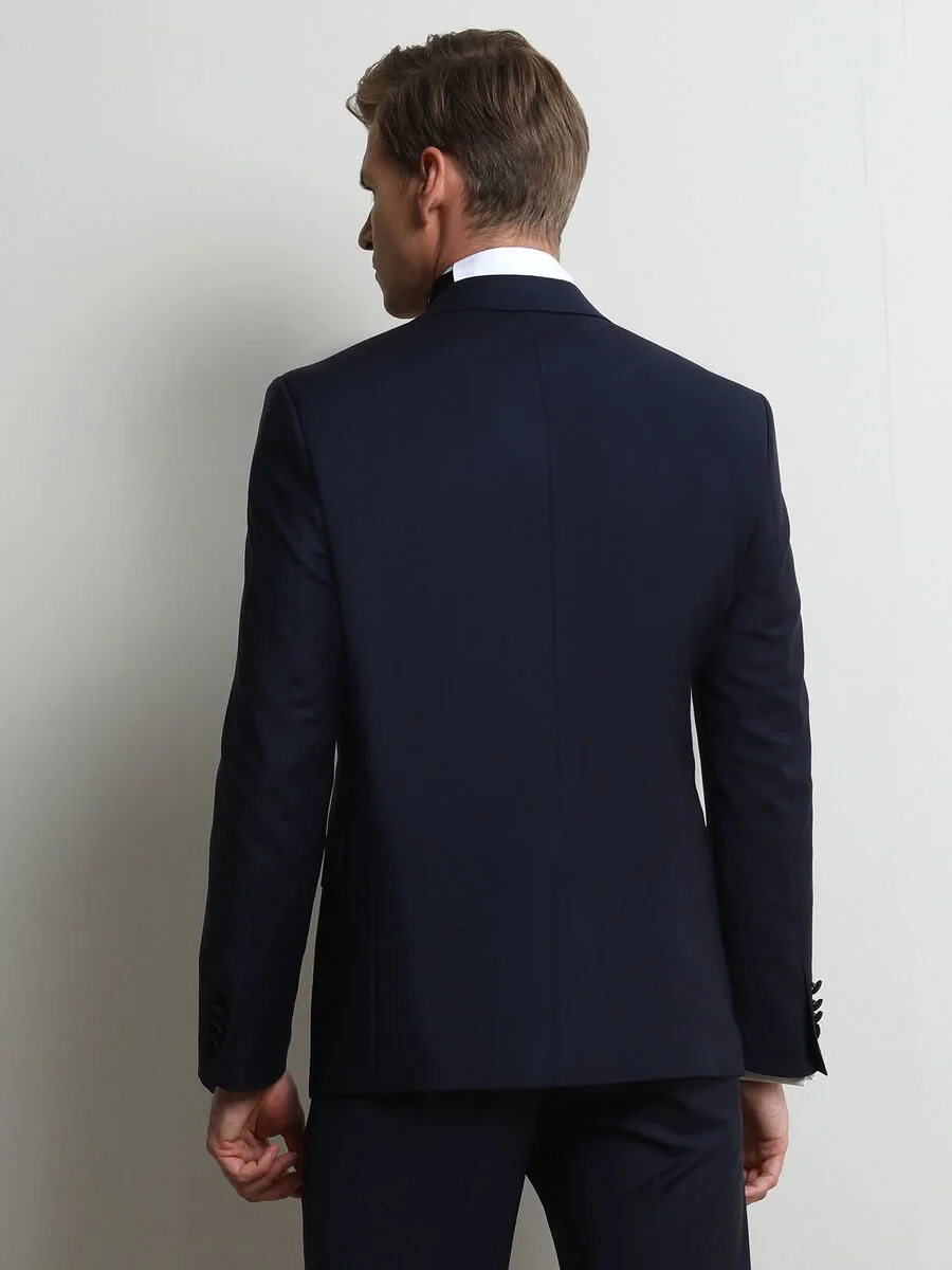 Saks Slim Fit Butterfly Collar Weaving Tuxedo - 4