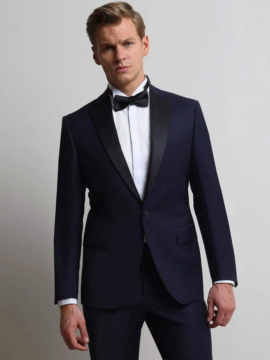 Saks Slim Fit Butterfly Collar Weaving Tuxedo - 1