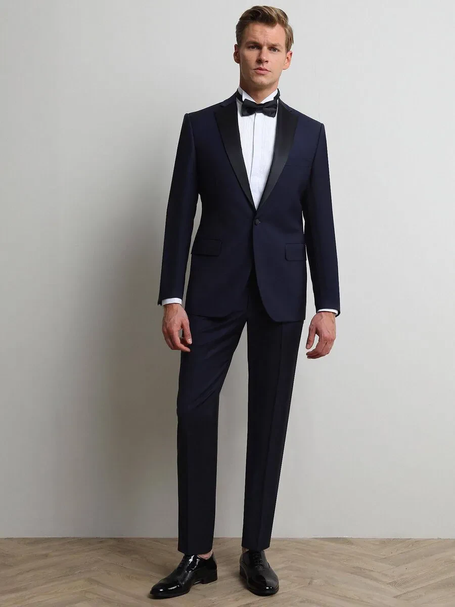 Saks Slim Fit Butterfly Collar Weaving Tuxedo - 3