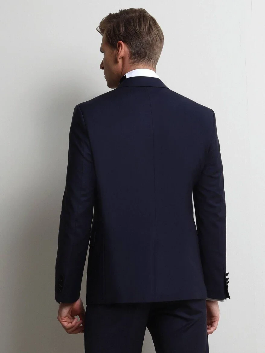 Saks Slim Fit Butterfly Collar Weaving Tuxedo - 4