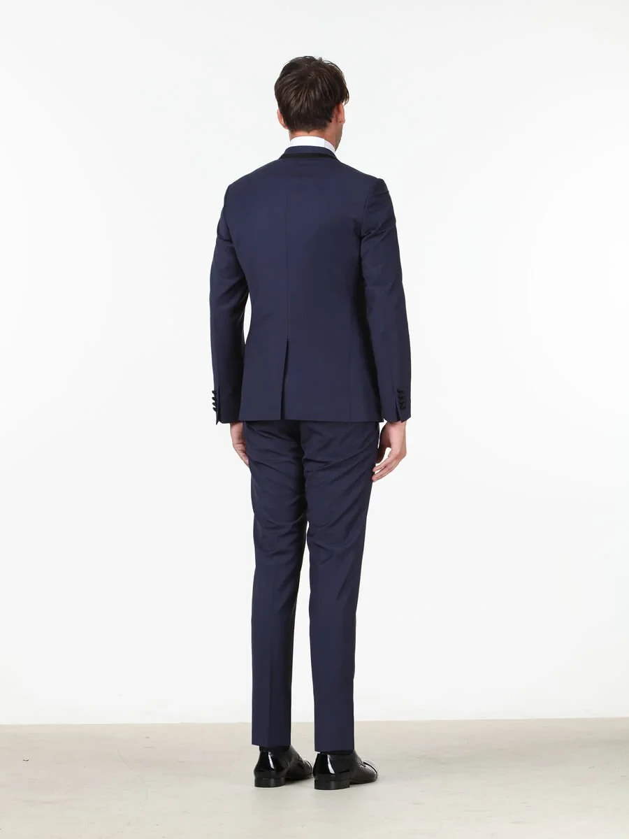Saks Slim Fit Double Breasted Collar Weaving Tuxedo - 5