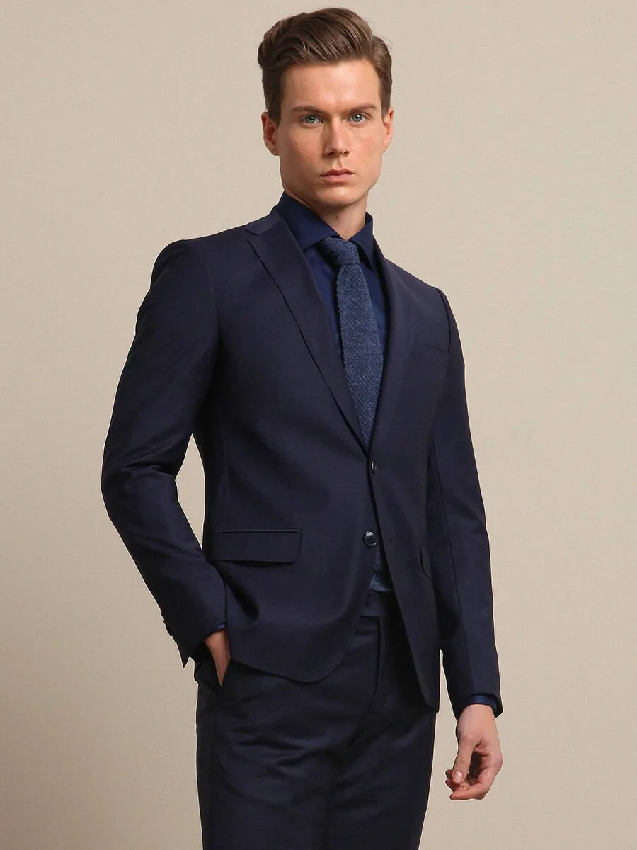 Saks Slim Fit Wool Blended Suit - 1