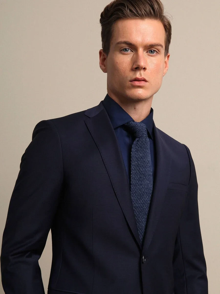 Saks Slim Fit Wool Blended Suit - 2