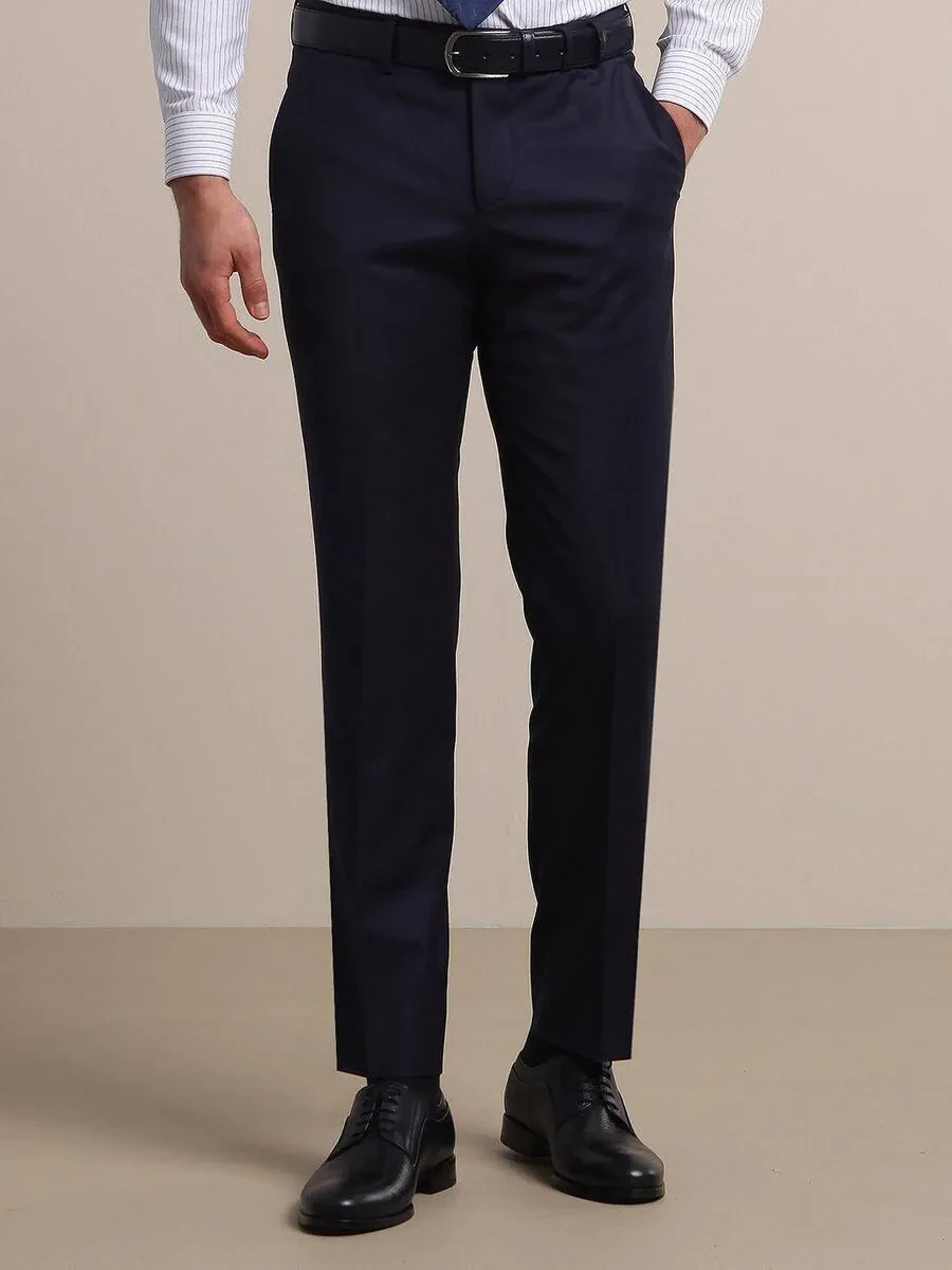 Saks Weaving Fitted Fit Classical Wool Blended Trousers - 1