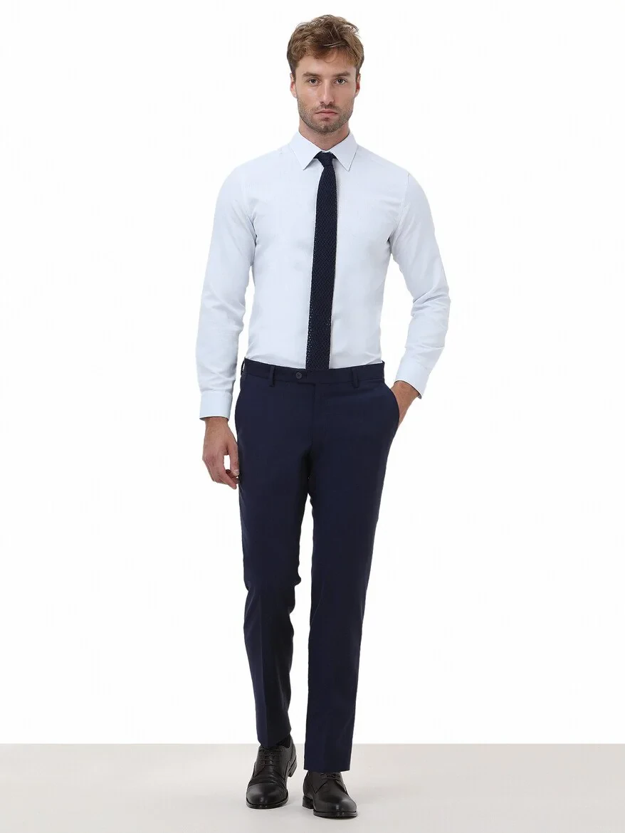 Saks Weaving Fitted Fit Classical Wool Blended Trousers - 2