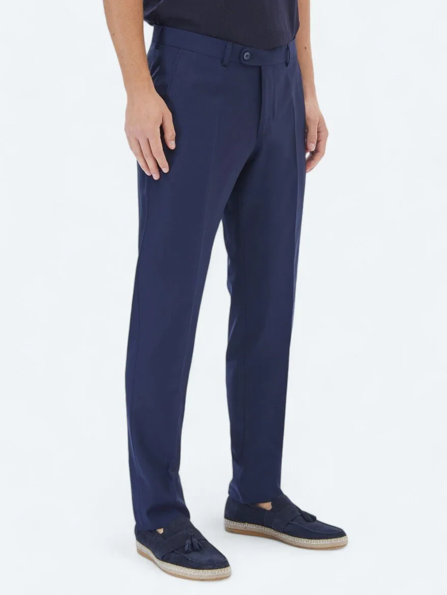 Saks Weaving Fitted Fit Classical Wool Blended Trousers - 3