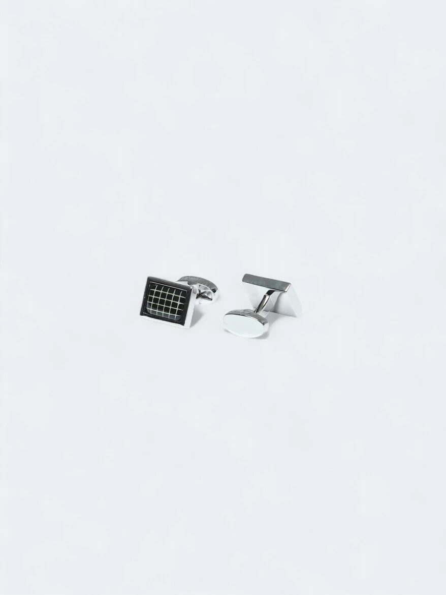 Silver Brass Cuff Link - 2